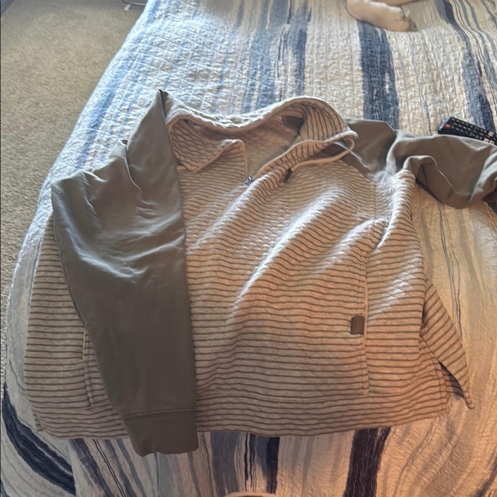 Striped Pullover with Olive Sleeves